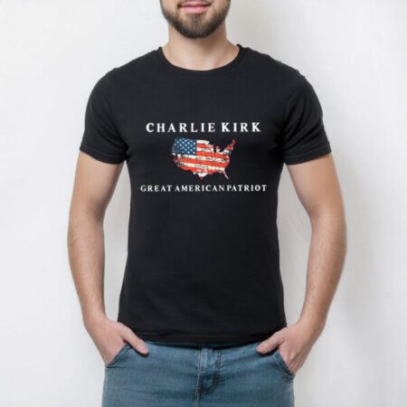 Charlie Kirk Great American Patriot Shirt – USA Flag Map Tee