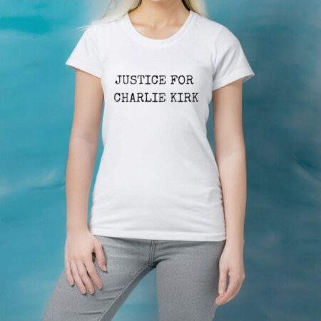 Justice for Charlie Kirk Shirt – Bold Typewriter Font Tee